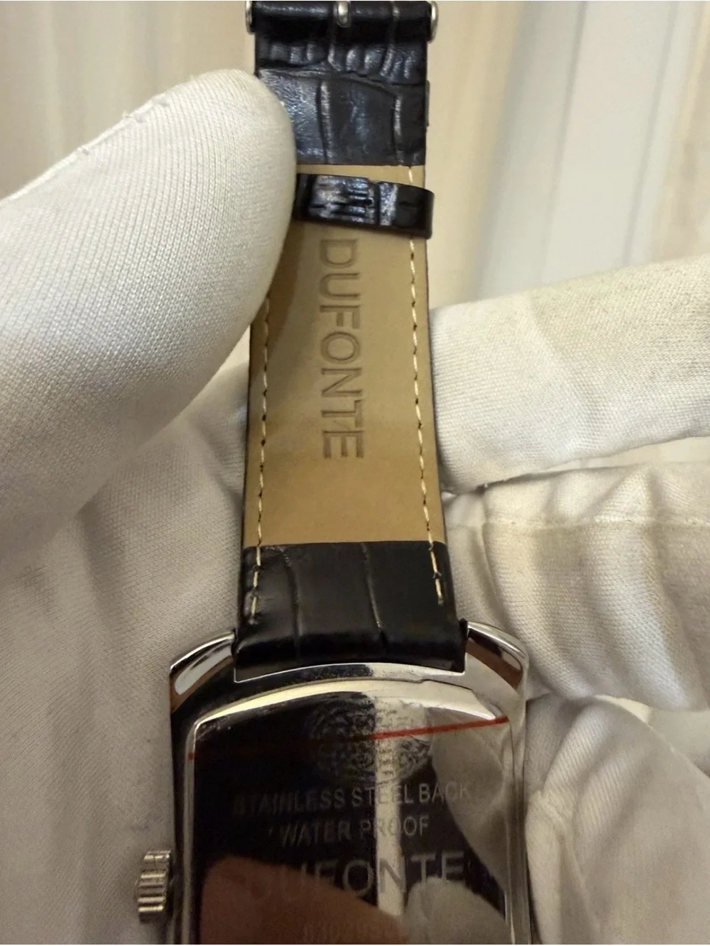 Vintage Dufonte by Lucien Piccard Men's Watch 83029SLB Tonneau Quartz 34-44mm